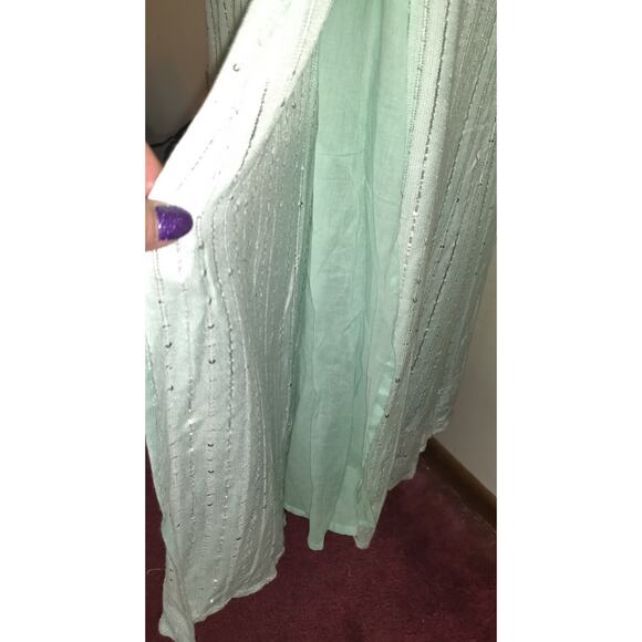 Sundress Laura Maxi Dress MINT GREEN M/L Boho Formal Gown Sparkle NWT Sexy Slits - Picture 14 of 16